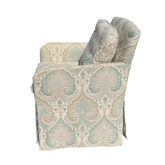 Kravet Green Paisley Fully Upholstered Parsons Chair