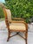 Vintage Organic Modern Rattan Dining Chairs With Arms and Upholstered Seats | Set of 6 For Sale - Image 9 of 10