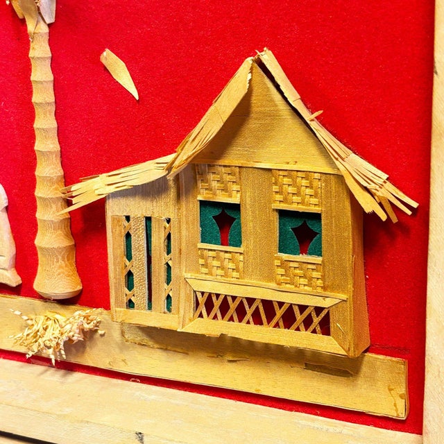 Asian Hand Carved "Philippines" Hand Carved Bahay Kubo Wooden Art Shadow Box For Sale - Image 3 of 8