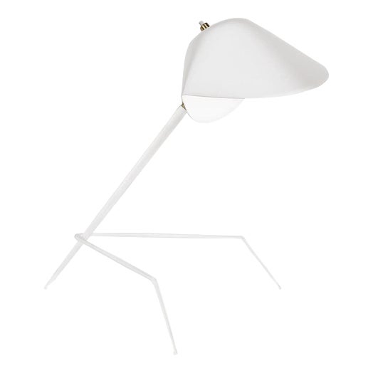 Mid-Century Modern White Tripod Lamp from Serge Mouille For Sale