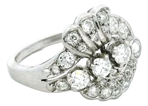 1940s Mid-Century Platinum 1.75ct Diamond Spray Ring, Attributed to Frederick Fink