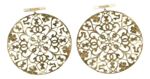 Chanel Earrings Large CC 5 Logo Gold 2011 Cruise Goossens Drop Filigree Large Statement