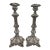 Pair of Baroque Revival Sterling Silver Candlesticks With Figural Tripod Bases For Sale