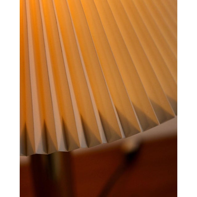 Metal Danish Table Lamp with Fabric Shade, 1960s For Sale - Image 7 of 8