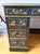 Chinoiserie Ebonized Hand Painted Kneehole Leather Top Desk For Sale - Image 9 of 12