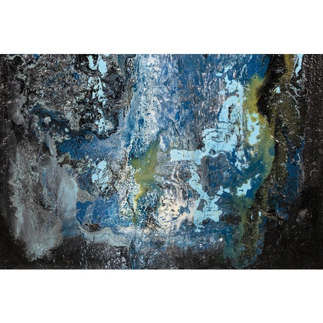 Pair of Modernist Impasto Encaustic Abstract Oil Paintings Signed J. Lehr 1970s For Sale - Image 15 of 16