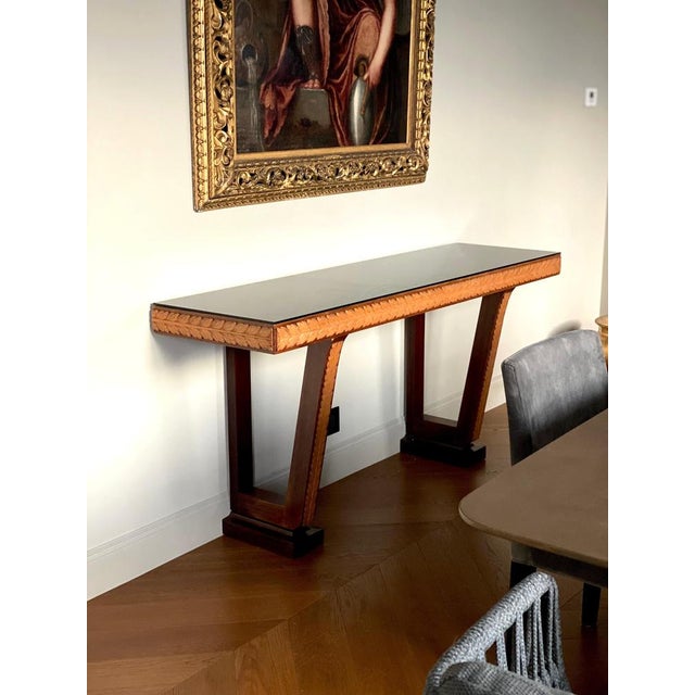 Art Deco Italian Console Table attributed to Osvaldo Borsani, 1940s For Sale - Image 3 of 10