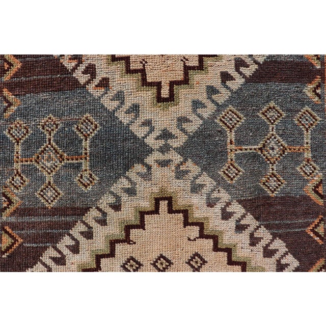 Early 20th Century Antique Persian Lori Rug With All-Over Geometric Tribal Medallion Design 4'5 X 8'8 For Sale - Image 5 of 11