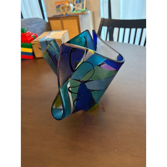 Arts & Crafts Bobbi Vischi Style Hand Blown Hankerchief Glass For Sale - Image 3 of 6