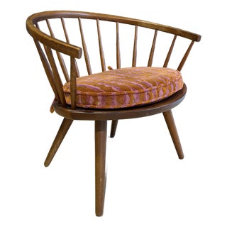 Yngve Ekström Arka Spindle Lounge Chair With New Cushion For Sale