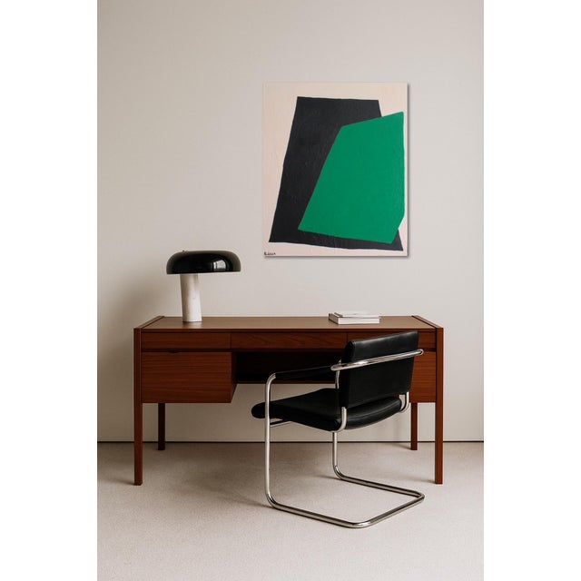 Bodasca, Minimalist Modern Abstract Emerald Form, 2025, Canvas and Acrylic For Sale - Image 4 of 13