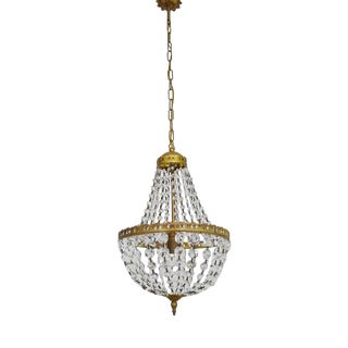 Vintage Italian Hot Air Balloon Chandelier with Glass Pendants, 1980s For Sale