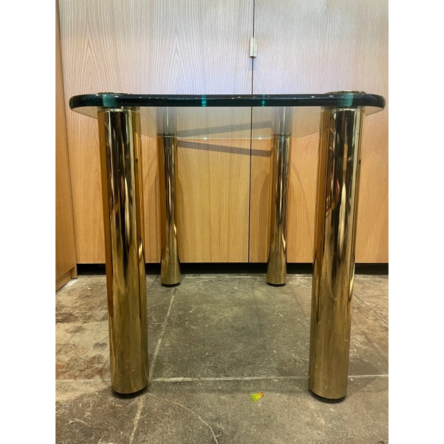 Pace Collection Vintage Pace Collection Brass and Glass Side Table For Sale - Image 4 of 10