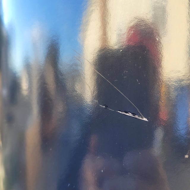 1980s Postmodern Lipstick Mirror, Black Fiberglass Freestanding Floor Mirror, Manner of Roger Lecal For Sale - Image 9 of 11