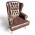 The Epitome of Mid-Century Prestige: Rare Vintage Rubelli Leather Wingback Chair For Sale - Image 9 of 10