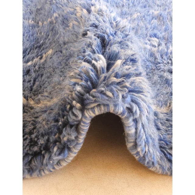 Blue Blue Moroccan Beni Mrirt Wool Rug - 10′4″ × 13′3″ For Sale - Image 8 of 8