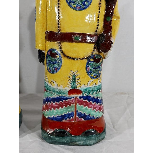 Mandarin Dignitary Statues in Earthenware, China, 1980s, Set of 3 For Sale - Image 18 of 18