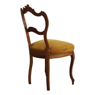 Louis-Philippe Style Chair in Yellow Velvet, 1900 For Sale