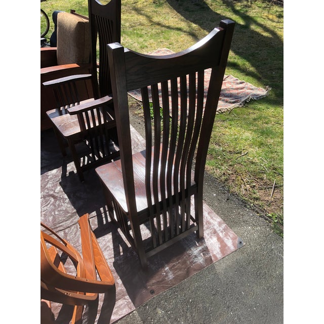 Solid Quartersawn Oak Mission Dining Chairs Set of 6 Chairish