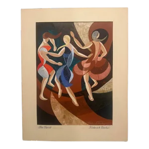 1965, “The Twist,” Abstract Acrylic & Casein Painting on Illustrator Board, Signed