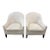 Pair Ethan Allen White Ultrasuede Grace Barrel Chairs For Sale