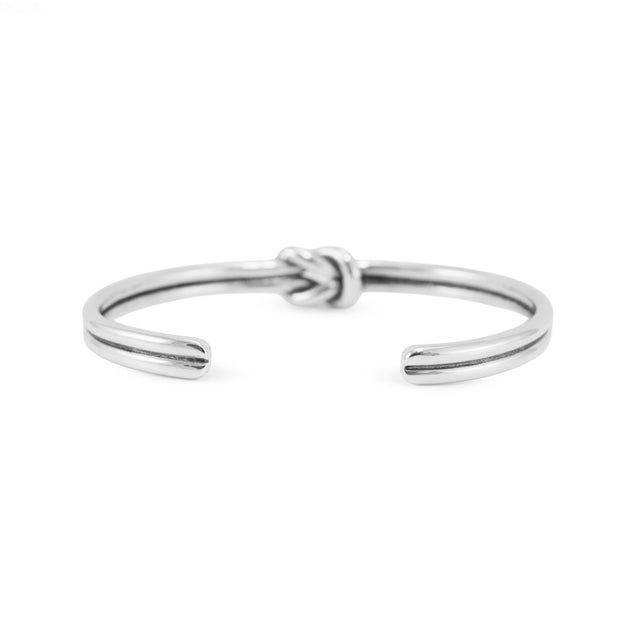 Modern James Avery Retired 925 Silver Lovers Knott Cuff Bangle Bracelet For Sale - Image 3 of 8