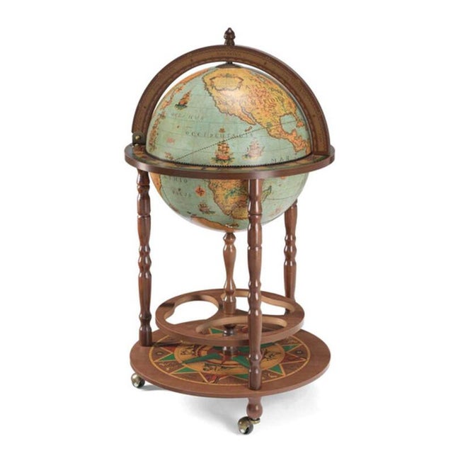 Aqua Juno Lagoon Bar Globe by Zoffoli Mappamondi For Sale - Image 8 of 8