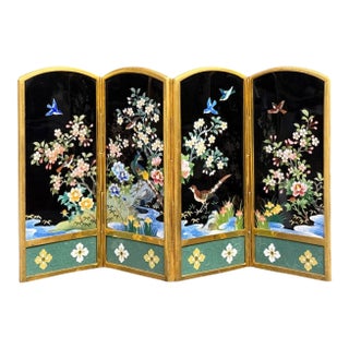 Mid-20th Century Cloisonné Table Screen by Inaba For Sale