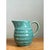 Vintage Aqua Ribbed Ceramic Pitcher For Sale - Image 4 of 12