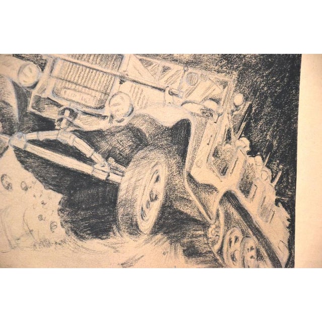 Erich Hochschild, War in Belgium, 1940, Charcoal Drawing on Tinted Paper For Sale - Image 4 of 10