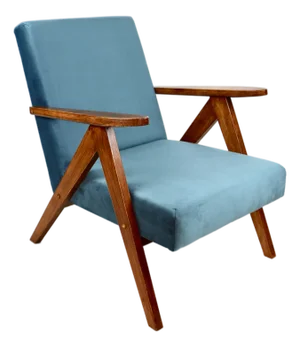 Model B-310 Armchair in Blue Sea Velvet, 1970s