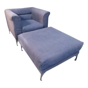 Mid 20th Century Mid-Century Modern Club Chair and Ottoman Set - 2 Pieces