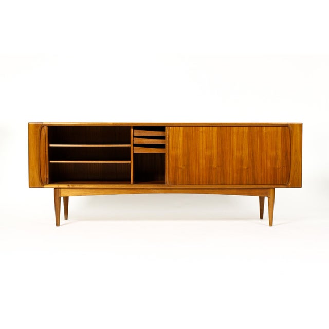 1960s 1960s Danish Modern Mid Century Walnut Tambour Door Credenza — Model #142 — Bernhard Pedersen & Son, Attributed For Sale - Image 5 of 11