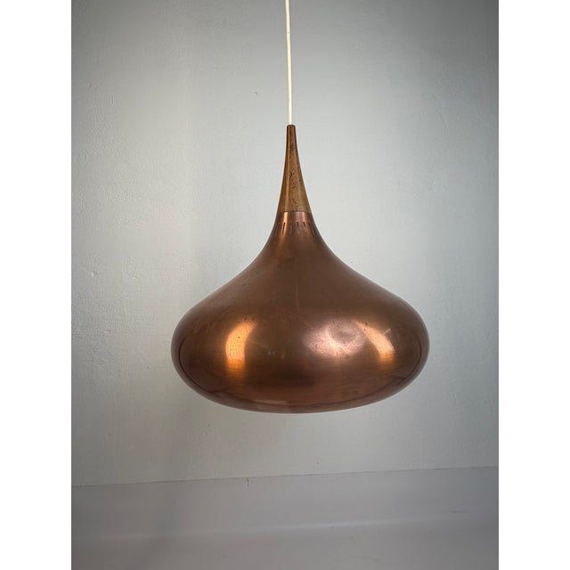 Mid-Century Modern Pendant Lamp in Copper by Jo Hammerborg for Fog & Mørup, Denmark, 1960s For Sale - Image 3 of 14
