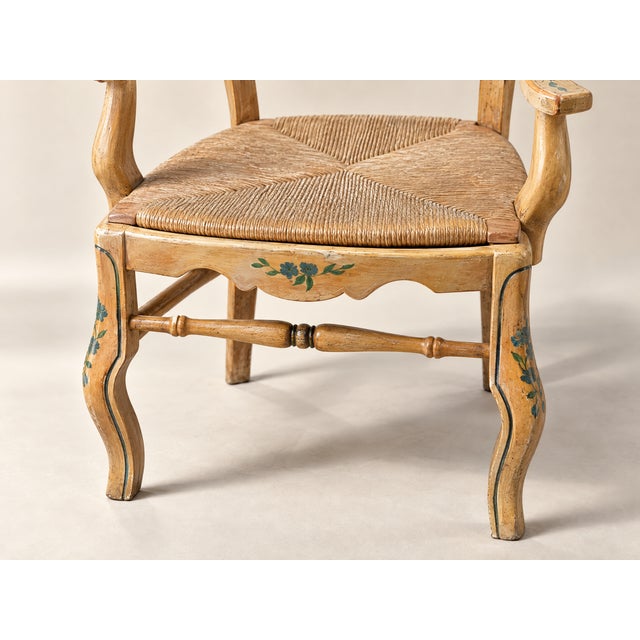 Aoki Late 20th Century Set of 2 Painted Ladderback Armchairs For Sale - Image 4 of 7
