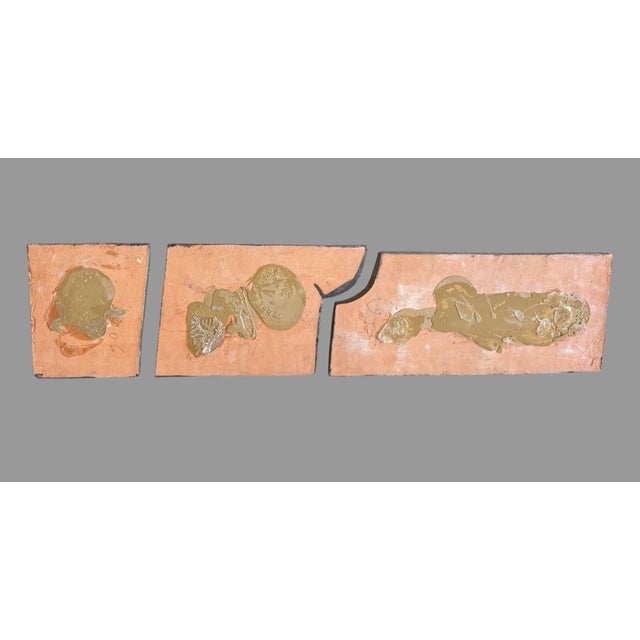 Vintage Mid Century Modern MCM 3 Piece Glazed Terra Cotta Tile J. Ruth For Sale - Image 11 of 12