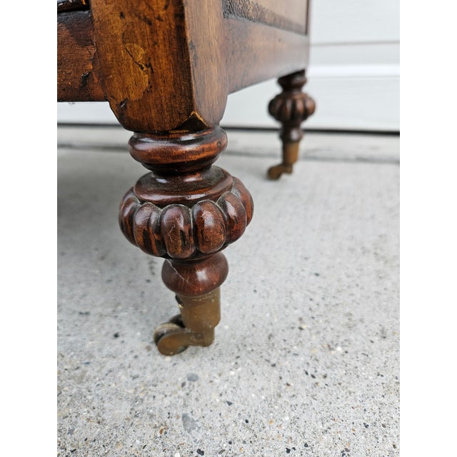 Jonathan Charles Walnut and Leather Canterbury or Side Table For Sale - Image 10 of 12
