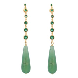 Mystic Energy Jade Teardrop Earrings, A Pair For Sale