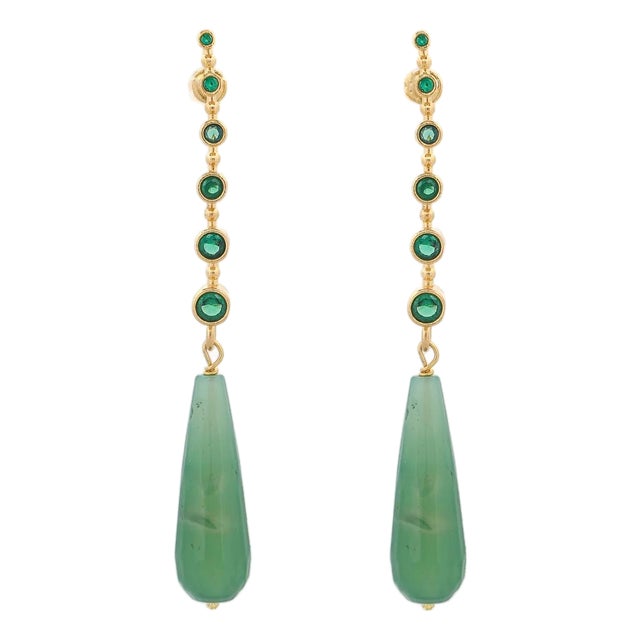Mystic Energy Jade Teardrop Earrings, A Pair For Sale