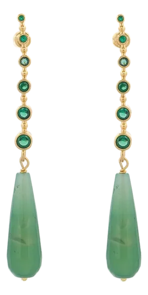 Mystic Energy Jade Teardrop Earrings, A Pair
