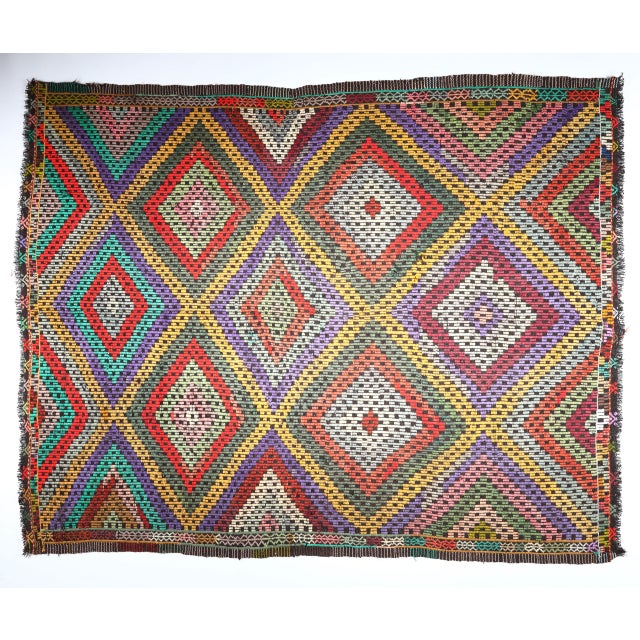 Contemporary Vintage Turkish Kilim Rug-5’2’x7’7" For Sale - Image 3 of 11