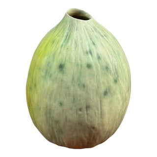 Vintage Melon Vase by Patricia Garrett Pottery Studio For Sale