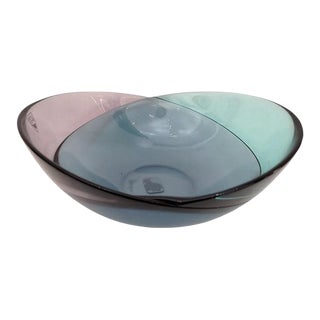 Mid 20th Century Blue & Smoke Orrefors Bowl For Sale