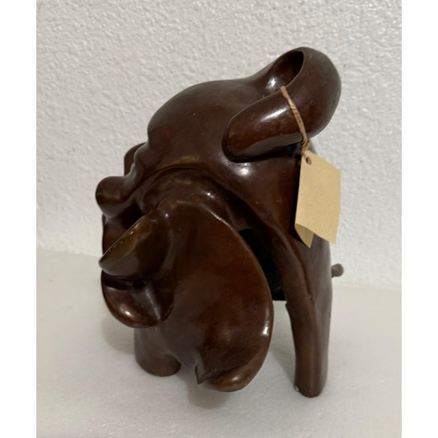 Colin Webster Watson, New Zealand Modernist Abstract Bronze Maori Head Sculpture Colin Webster Watson, 1967 For Sale - Image 4 of 16