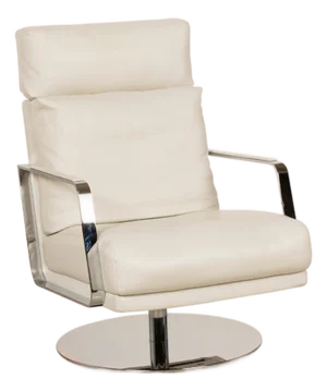 Model 345 Armchair in White Leather from Rolf Benz
