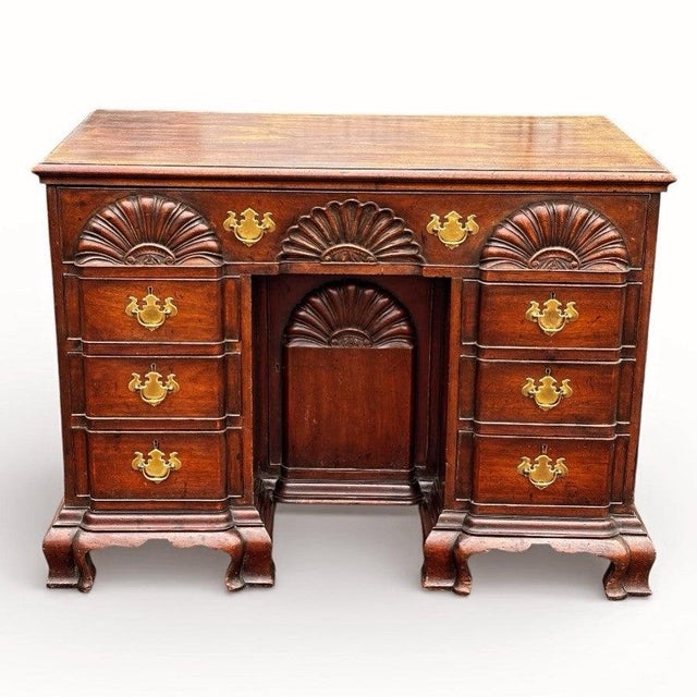Edwardian Mahogany Desk with Brass Handles For Sale - Image 17 of 17