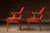 Mid 20th Century Mid 20th Century Pair of Brass Nailhead Leather Captain’s Armchairs in Burnt Orange For Sale - Image 5 of 7