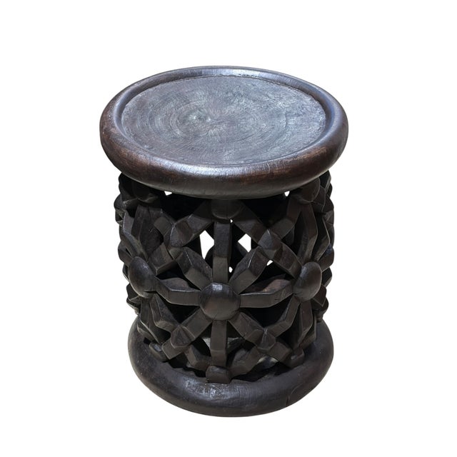 Vintage Lg Tribal Nobility Bamileke Spider Stool/Table Cameroon 19.5" H For Sale - Image 4 of 10