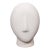 Cycladic-Style Modernist Bisque Ceramic Head Sculpture on Wooden Base For Sale