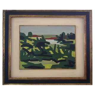 Landscape. Villa Borghese (Rome, Italy) - Oil on Canvas 1960 ca. 1960s For Sale